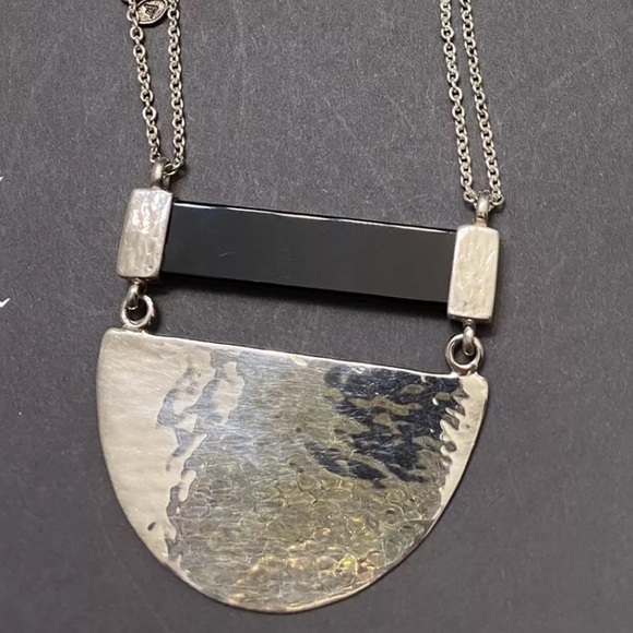 Silpada Jewelry - Silpada Vintage Sterling Silver Onyx Large Half Moon Pendant Necklace.